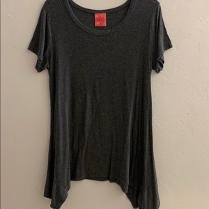 Gray Maternity Tee with Draped Sides